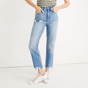 Madewell Classic Straight Jeans in Corrie Wash Step-Hem Edition Woman’s Size 27